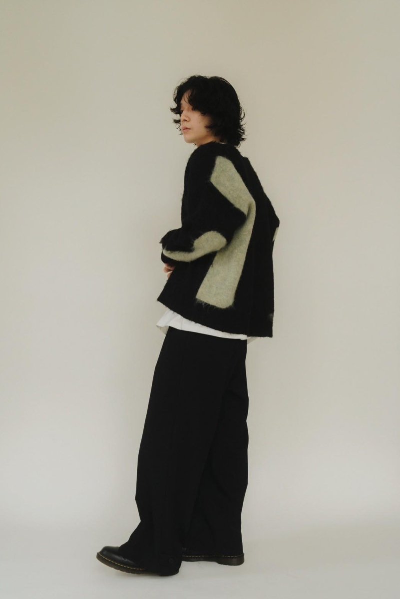 knuthMarf Uneck knit pullover blackgreen