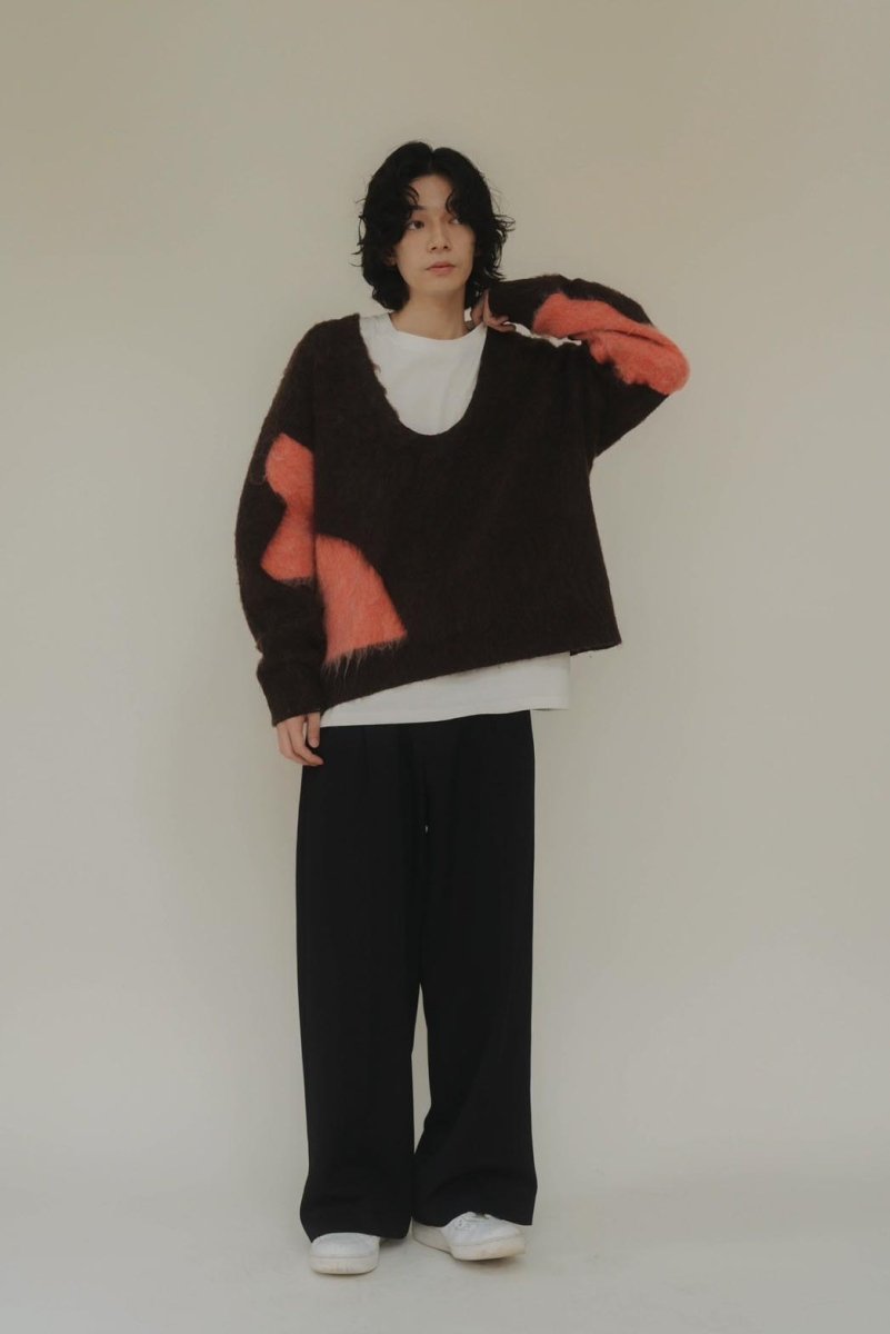 Uneck knit pullover(unisex)/cherrybrown | KNUTH MARF