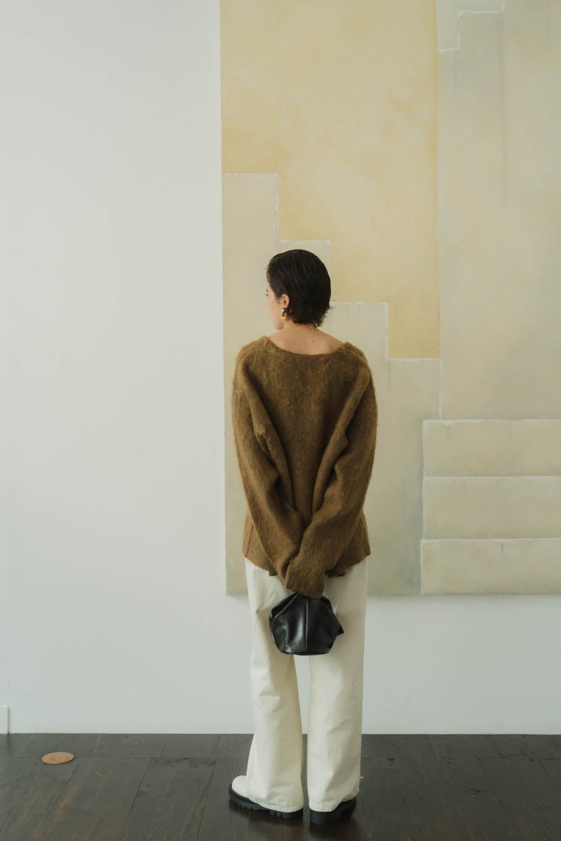 Uneck knit pullover(unisex)/khaki | KNUTH MARF