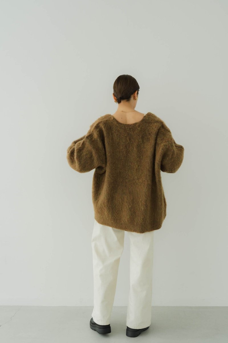 Uneck knit pullover(unisex)/khaki