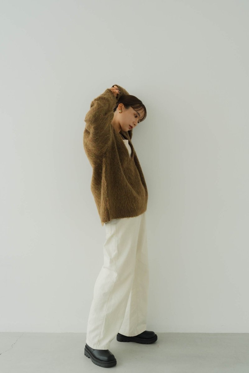 Uneck knit pullover(unisex)/khaki | KNUTH MARF