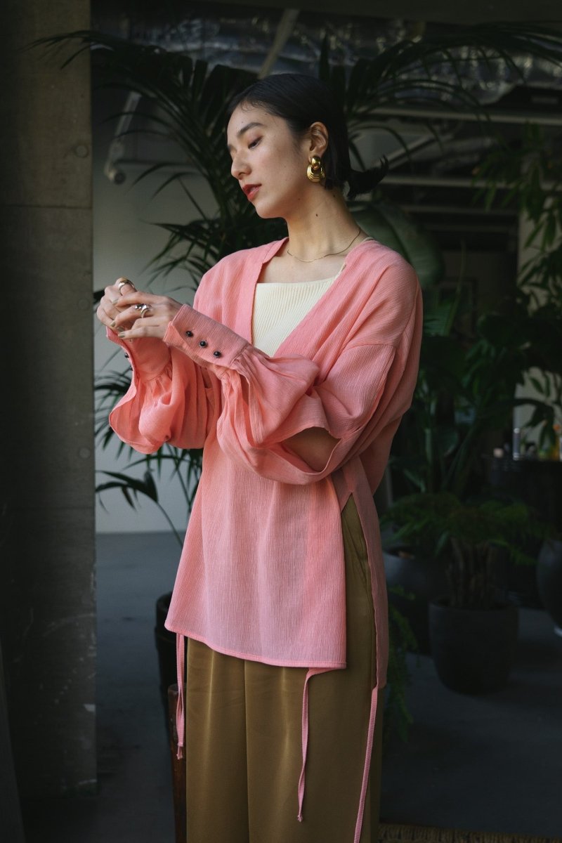 unique sheer loose tops/pink | KNUTH MARF