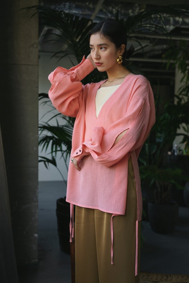 unique sheer loose tops/pink | KNUTH MARF