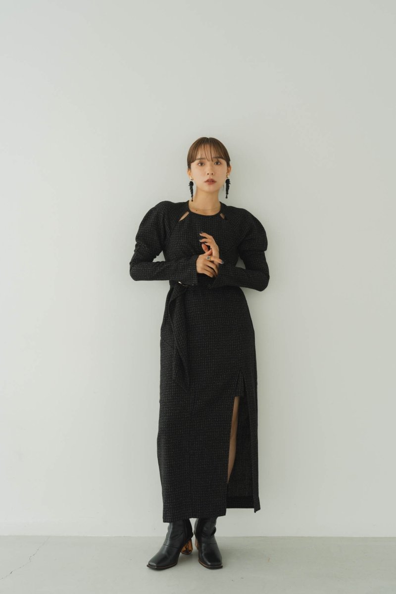 waist mark slit one piece/tweed | KNUTH MARF